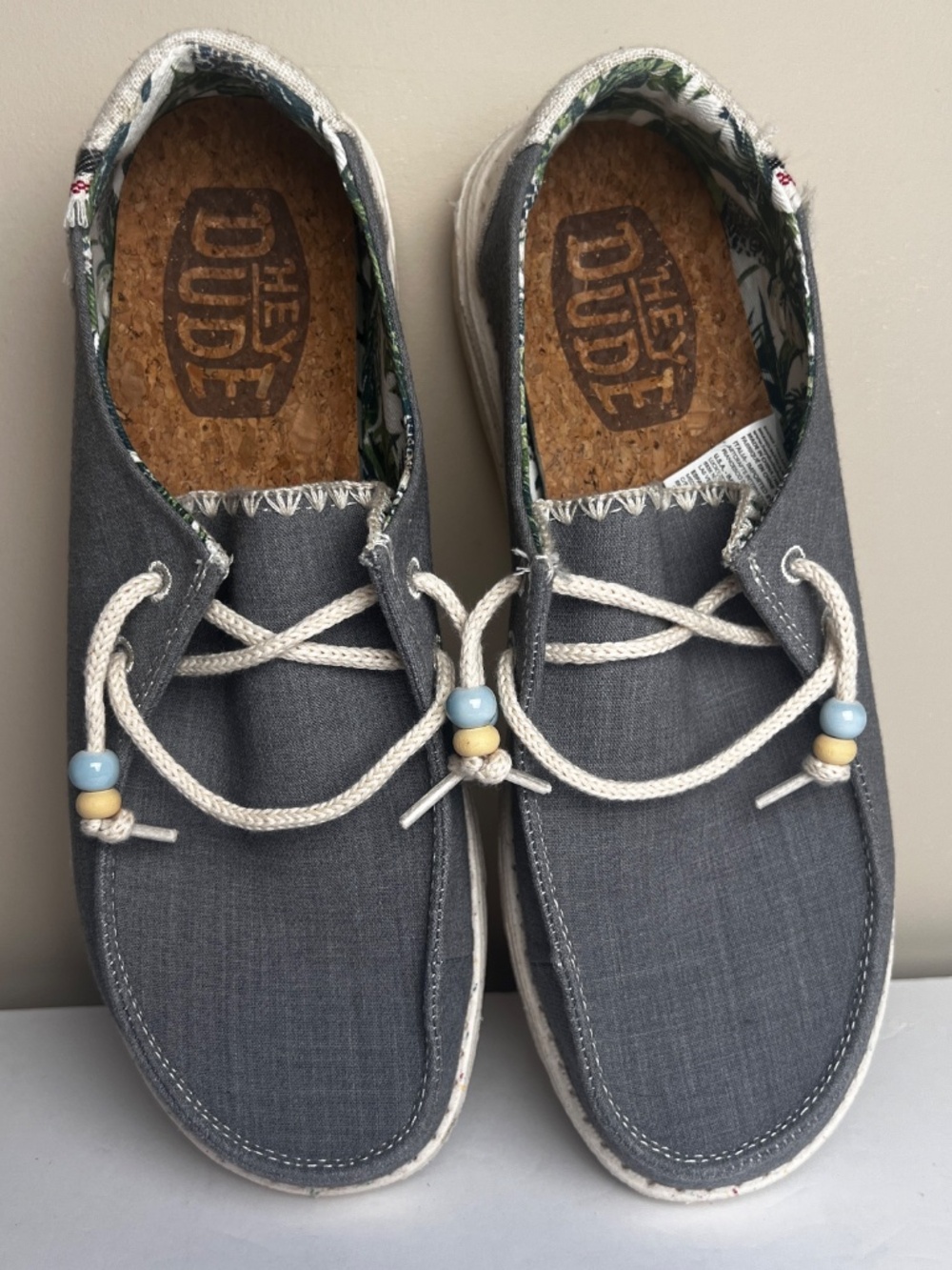 Hey Dude Woman’s Wendy Fringe Indigo Sneaker Shoes Size 9